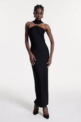 Borivoje Boyundan Bağlamalı Maxi Elbise